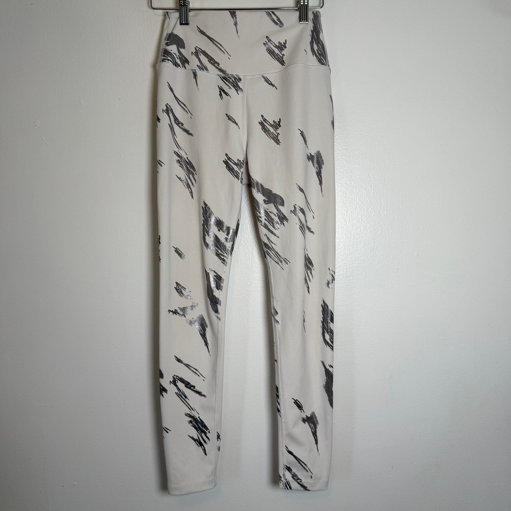 Barrys Fit High Waist Leggings Abstract Brushstroke Print Athletic Pants M